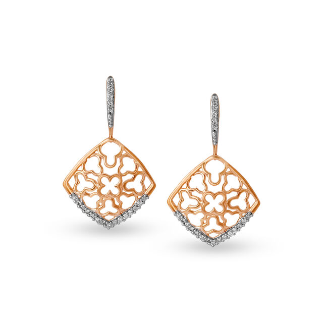 14KT Rose and Yellow Gold Drop Earrings,,hi-res view 1