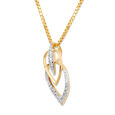 14KT Yellow Gold Harmonious Foliage Diamond Pendant,,hi-res view 3