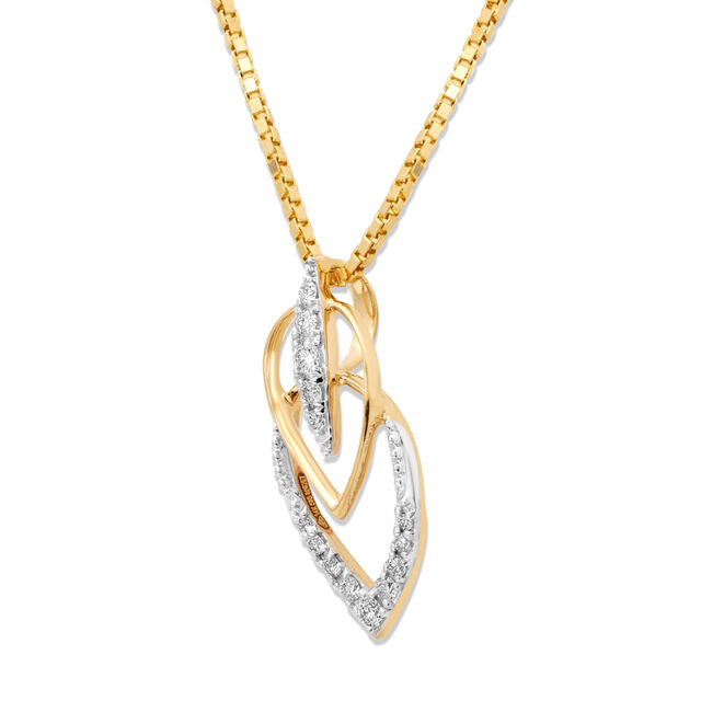 14KT Yellow Gold Harmonious Foliage Diamond Pendant,,hi-res image number null