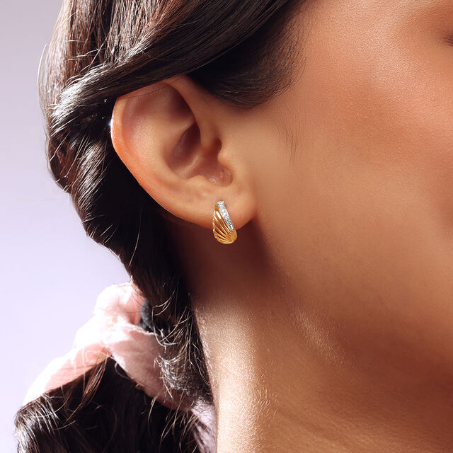Luminous Arc Diamond Hoop Earrings,,hi-res image number null