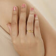 Letter S 14KT Yellow Gold Initial Ring,,hi-res view 1