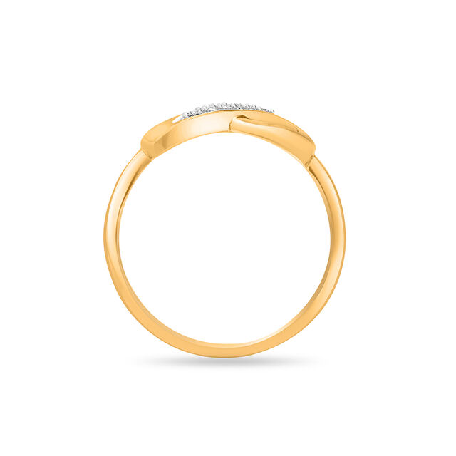 14KT Yellow Gold Infinity Diamond Finger Ring,,hi-res view 4