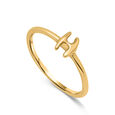 Letter H 14KT Yellow Gold Initial Ring,,hi-res view 4