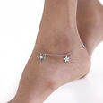 Flutter Bloom Silver Anklet,,hi-res view 2