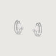 Twirl Pop Silver Hoop Earrings,,hi-res view 3