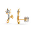 14kt Yellow Gold & Diamond Palm Tree Earrings,,hi-res view 2