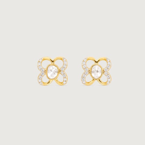 Blooming Grace Polki Diamond Stud Earrings