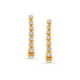 14kt Yellow Gold Diamond Hoop Earrings,,hi-res view 2