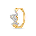 14KT Yellow Gold Wave Of Elegance Diamond Finger Ring,,hi-res view 3