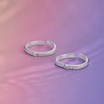 Sleek Braid Silver Toe Rings,,hi-res view 1