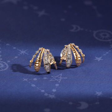 Dazzling Trails 14KT Diamond Hoop Earrings