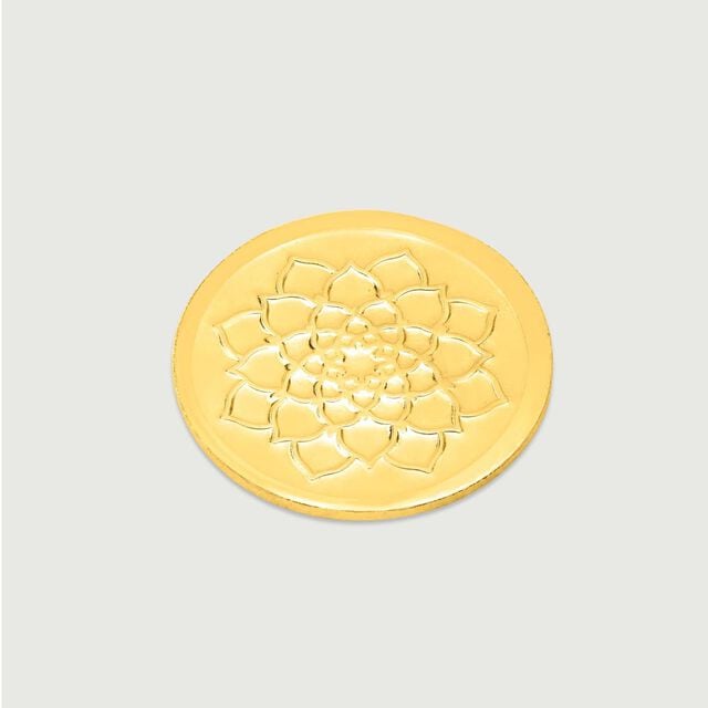 1 GM 22 Karat Stunning Lotus Gold  Coin,,hi-res image number null