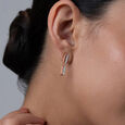 Sleek Link Gold & Diamond Drop Earrings,,hi-res view 2