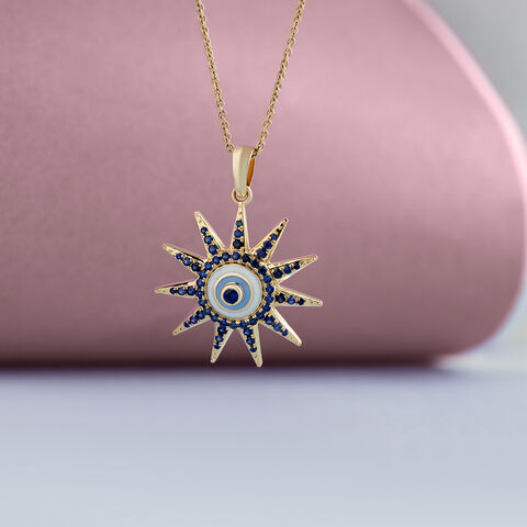 Star Protector Evil Eye Gold Pendant