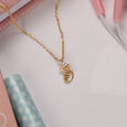 Korean Heart 14KT Yellow Gold Pendant with Chain,,hi-res view 1