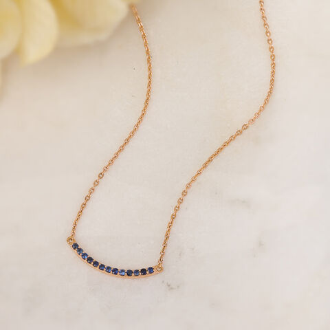 Ethereal Horizon 18KT Gold & Sapphire Pendant with Chain