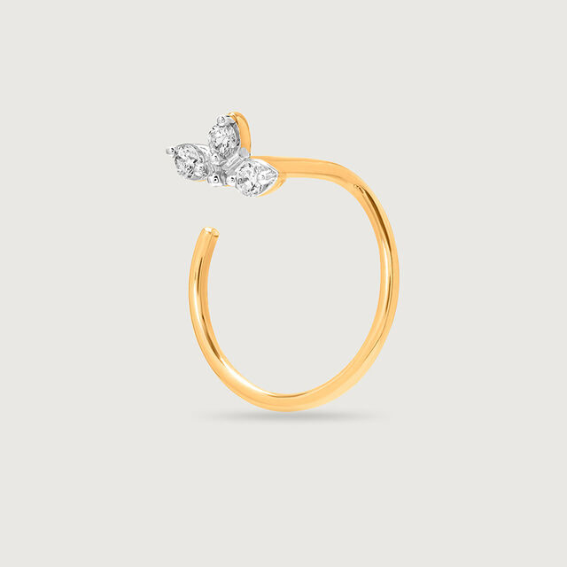 14KT Yellow Gold Diamond Nose Pin,,hi-res image number null