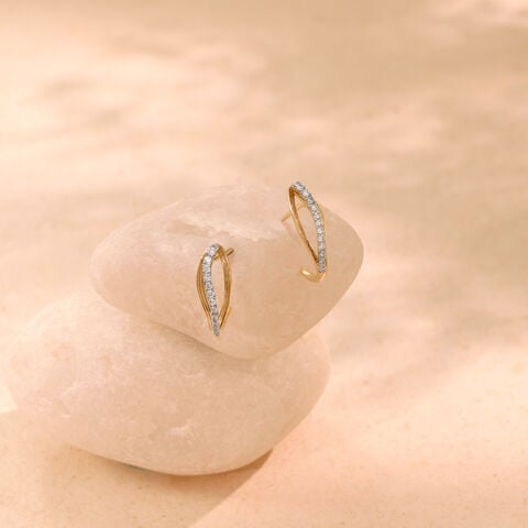 Fluid Embrace Diamond Hoop Earrings