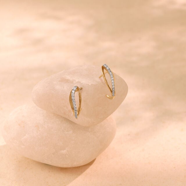 Fluid Embrace Diamond Hoop Earrings,,hi-res image number null