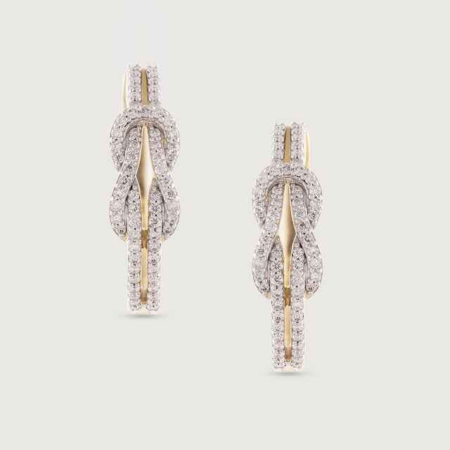 Whimsical Charm Gold & Diamond Hoop Earrings,,hi-res image number null