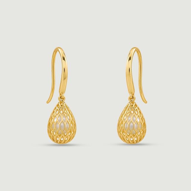 Graceful Latticed Pearl Drop Earrings,,hi-res image number null