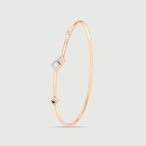 Edgy Glimmer Diamond Bangle