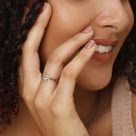 Rose Entwined Brilliance Diamond 14KT Rose Gold Ring