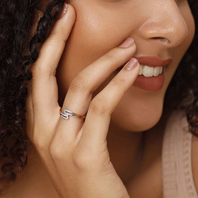 Rose Entwined Brilliance Diamond 14KT Rose Gold Ring,,hi-res image number null