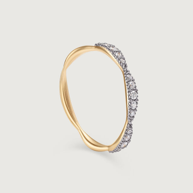 Radiant Wave 14KT Gold & Diamond Ring,,hi-res image number null