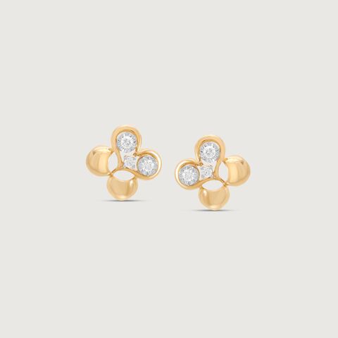 Bloom Charm Diamond Stud Earrings