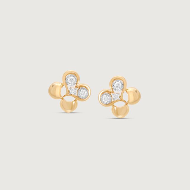 Bloom Charm Diamond Stud Earrings,,hi-res image number null