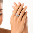 Sparkling Wavy Silver Ring,,hi-res view 4