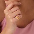 Whimsical Butterfly 14KT Gold Ring for Her,,hi-res view 2