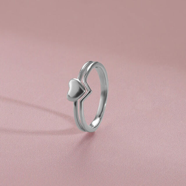 Buy Cute Heart Silver Finger Ring Online Mia by Tanishq