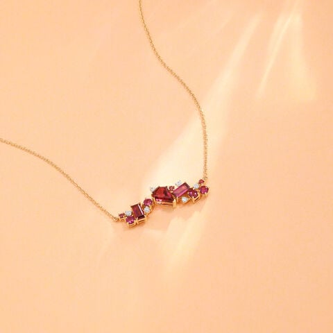 Radiant Rhythmic Pink Garnet Necklace