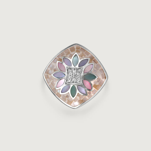 Mother of Pearl Oasis Silver Ring,,hi-res image number null