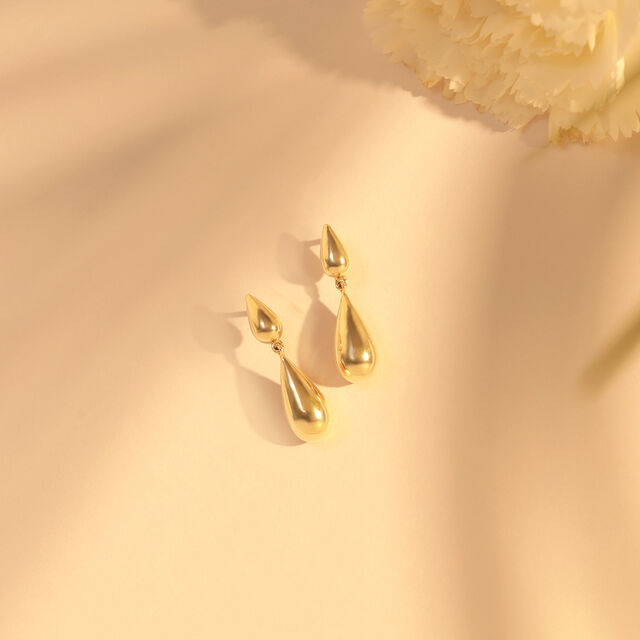 Fluid Grace Gold Drop Earrings,,hi-res image number null