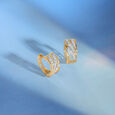 Radiant Frame Diamond Hoop Earrings,,hi-res view 1