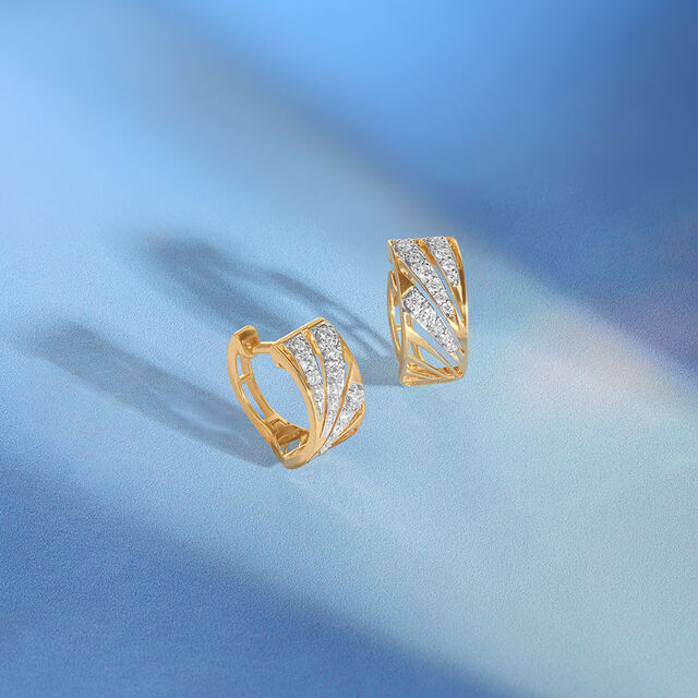 Radiant Frame Diamond Hoop Earrings,,hi-res image number null