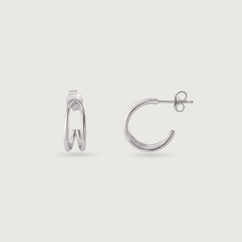 Cheeky Curve Silver Earrings