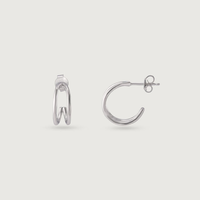 Cheeky Curve Silver Earrings,,hi-res image number null