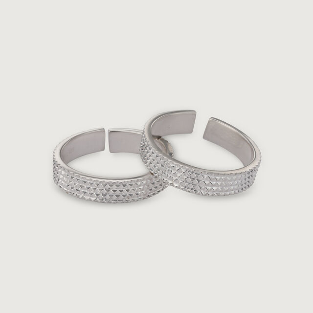Silvery Waves Open-End Toe Ring for Women,,hi-res image number null