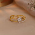 Halo Twist Gold & Diamond Ring,,hi-res view 1