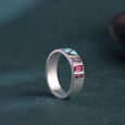 Vivid Mosaic Silver Ring,,hi-res view 1
