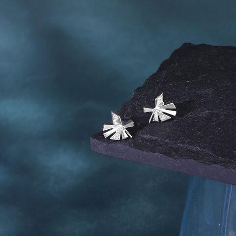 Bold Starburst Silver Stud Earrings
