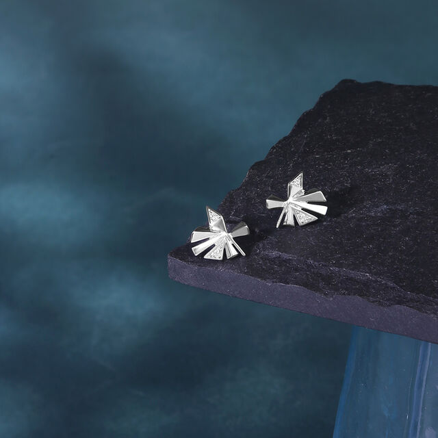 Bold Starburst Silver Stud Earrings,,hi-res image number null