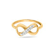 14KT Yellow Gold Infinity Diamond Ring,,hi-res view 2