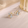 Gleaming Sunburst Gold & Diamond Stud Earrings,,hi-res view 1