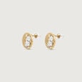 Textured Orbit Diamond Stud Earrings,,hi-res view 2
