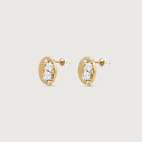 Textured Orbit Diamond Stud Earrings
